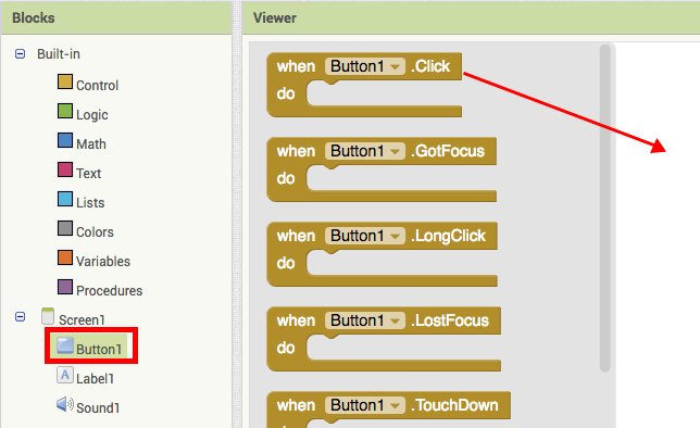 screenshot of button.click block